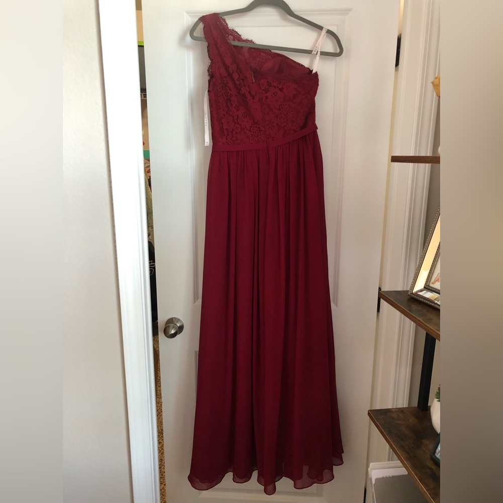 Azazie Burgundy Bridesmaid Dress, UNALTERED